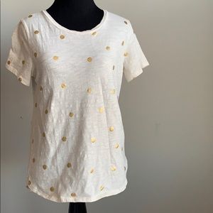 Old Navy gold polka dot shirt